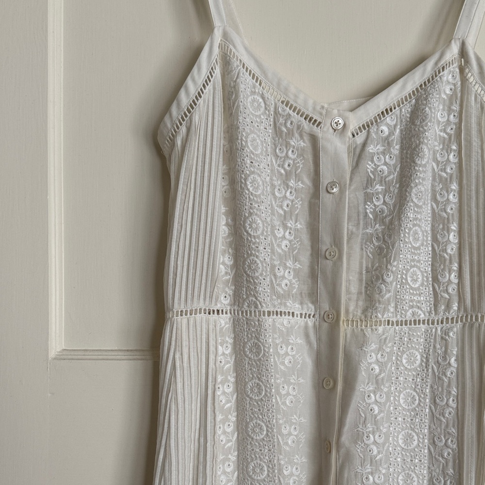 Veronica Beard Cream Lace Midi Dress